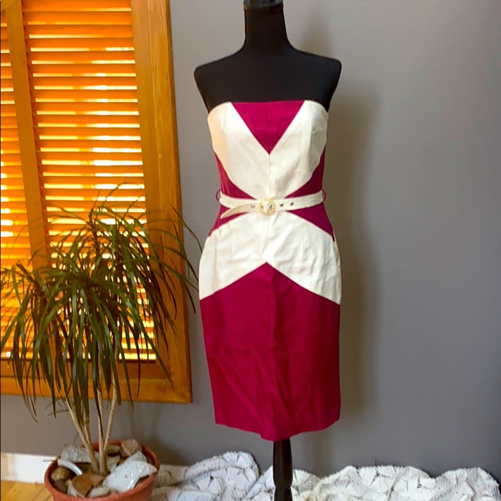 Pink & white linen Tracy Reese dress